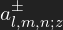 a^{\pm}_{l,m,n;z}